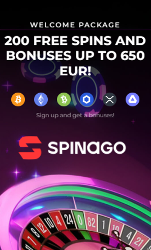 bonus for creat an account at Spinago casino